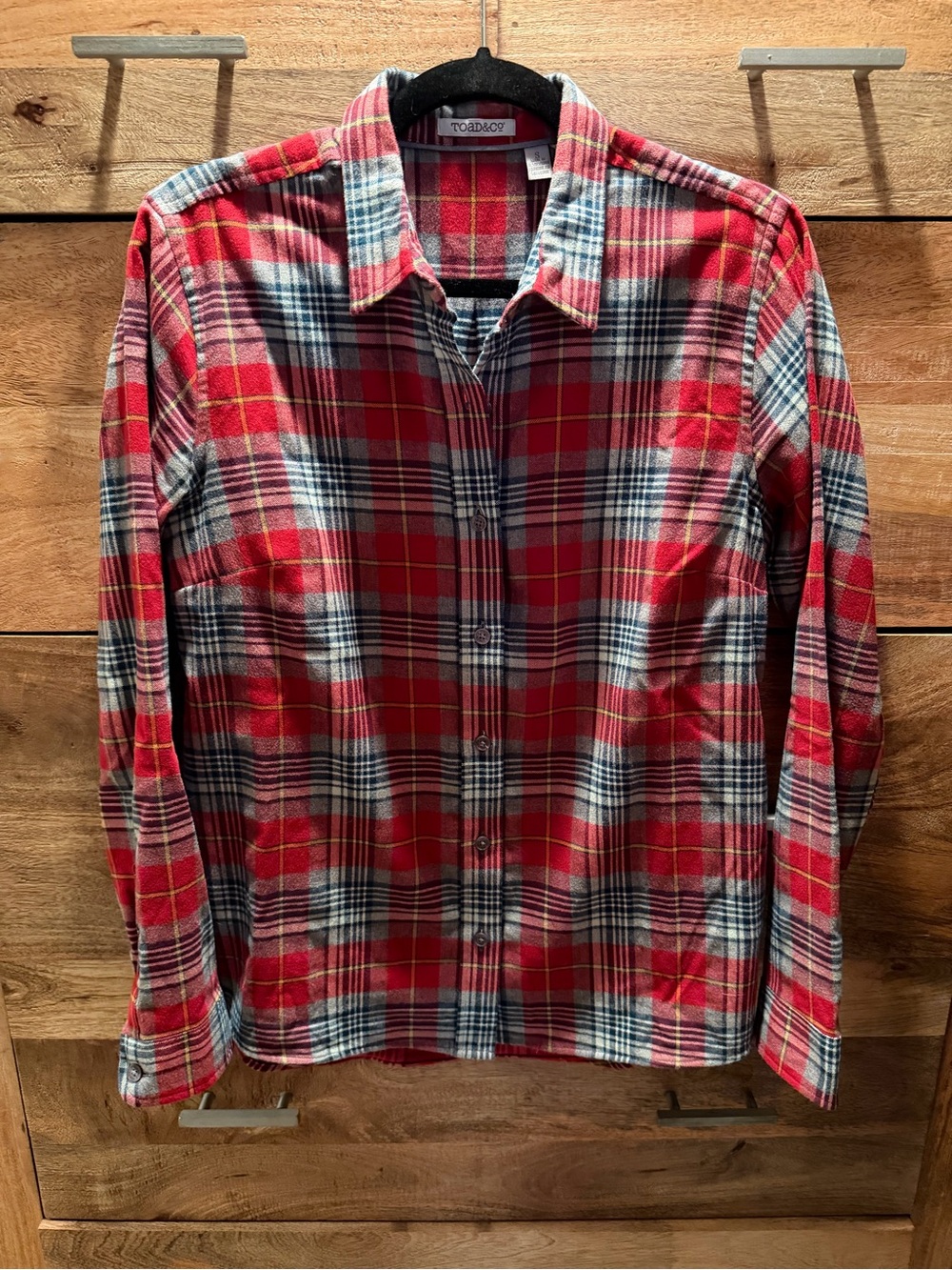Toad&Co Red and Gray Plaid Button-Up Shirt